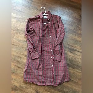 Scallop Oxford Red Plaid Dress